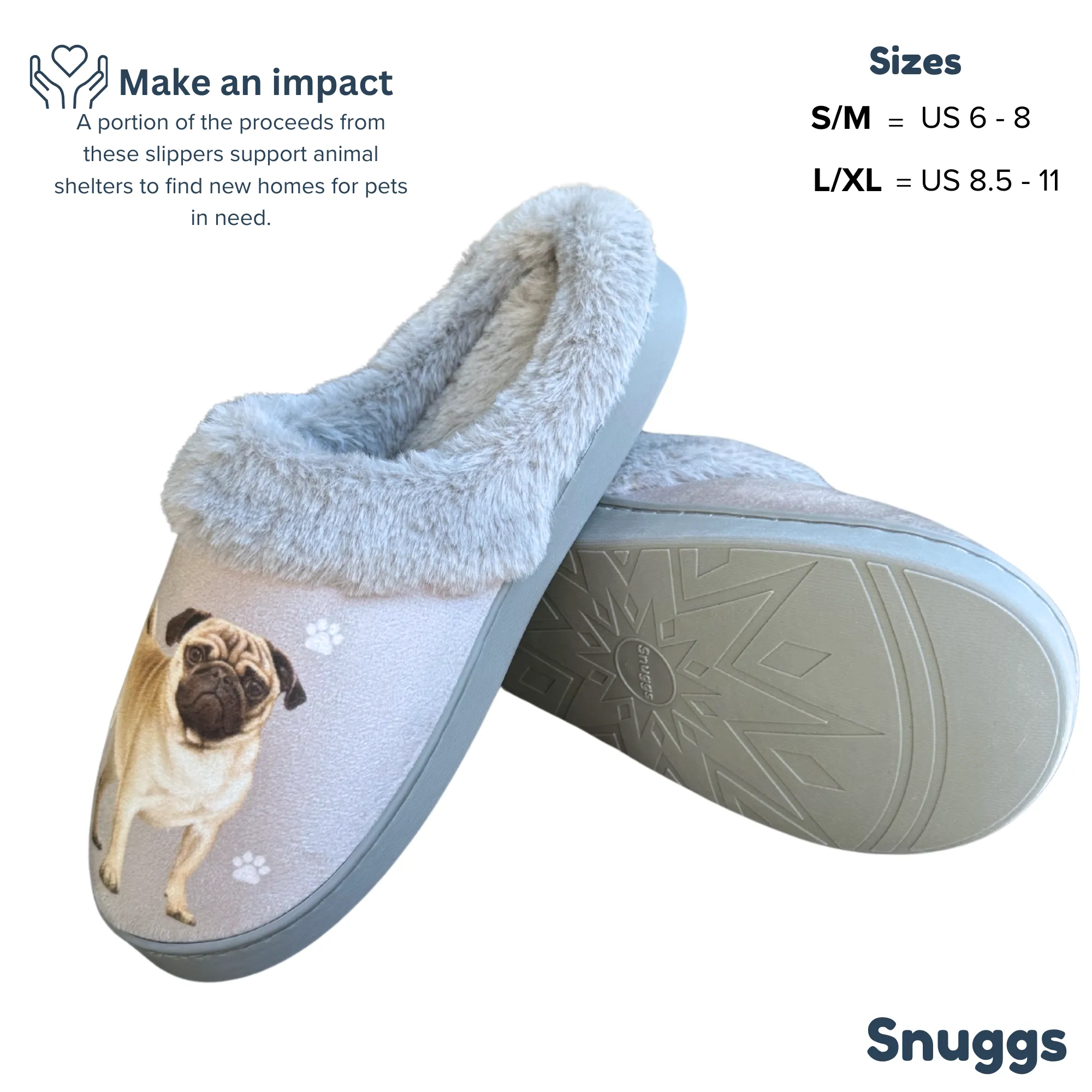 Pug Snuggs Slippers