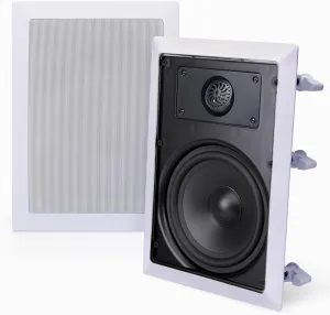 Pyle 150 Watts 5.25'' In-Wall / In-Ceiling Stereo Speakers - 2-Way Flush Mount Stereo Sound Speakers | 5-1/4'' Midbass Speaker - White (Pair)