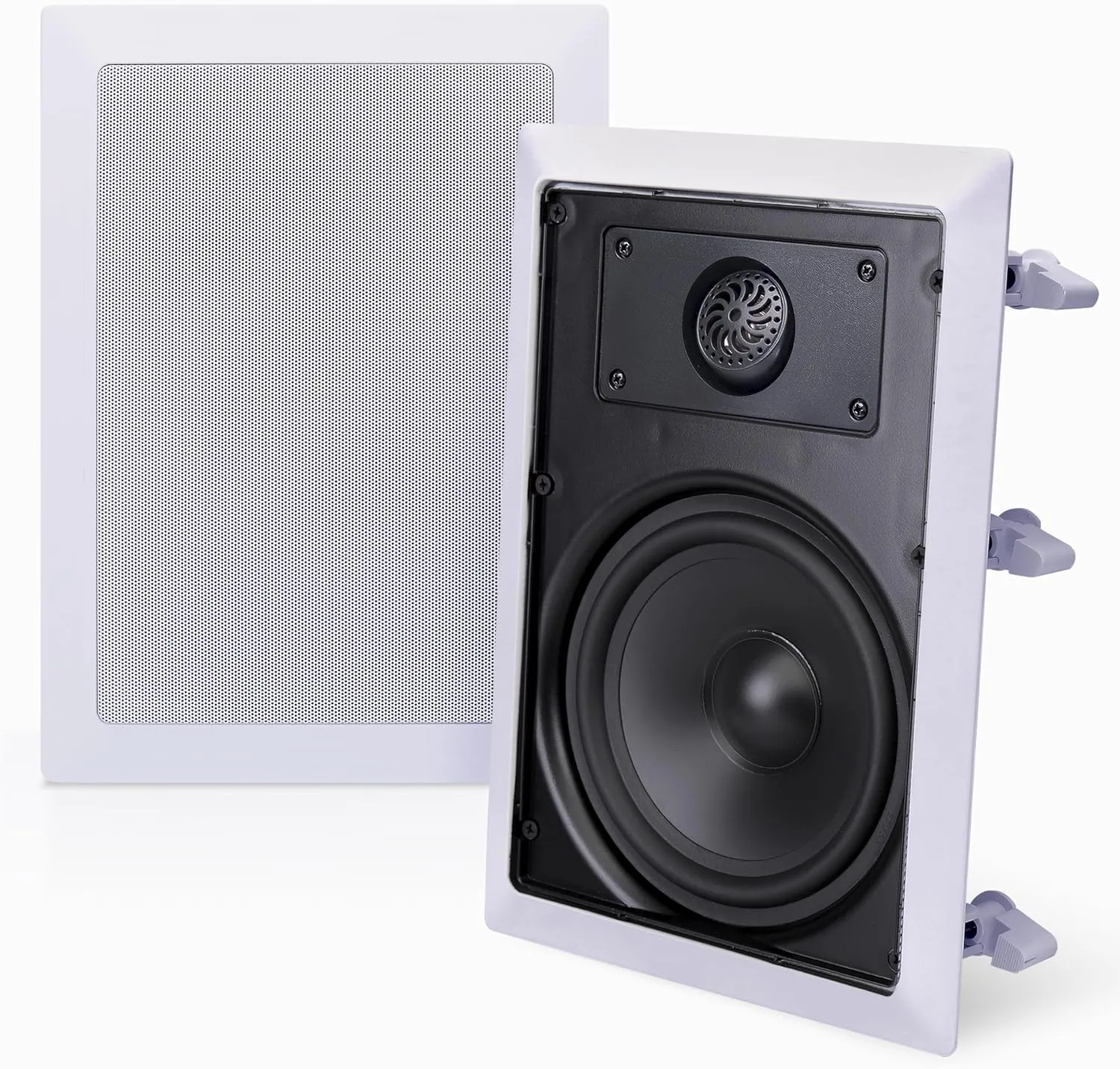 Pyle 150 Watts 5.25'' In-Wall / In-Ceiling Stereo Speakers - 2-Way Flush Mount Stereo Sound Speakers | 5-1/4'' Midbass Speaker - White (Pair)