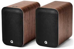 Q Acoustics M20 Bluetooth Speakers - HD Wireless Music System Walnut - Tweeter 0.9", Mid Bass/Driver 4.9", Freq. Response 55Hz22kHz, Crossover Freq. 2.4kHz - Powered Speakers