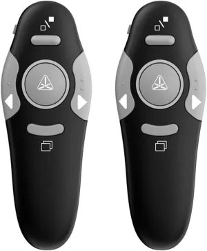 QUI 2 PCS Presentation Clicker Wireless Presenter USB Control RF 2.4GHz Presenter Remote Powerpoint Clicker PowerPoint Slide Advancer for Mac, Computer, Laptop