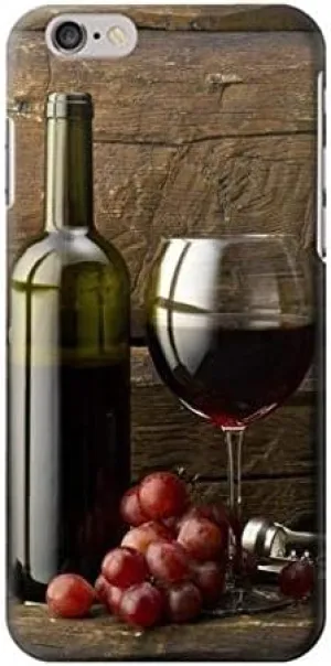 R1316 Grapes Bottle and Glass of Red Wine Case Cover for iPhone 6 6S