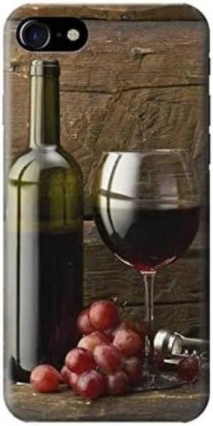 R1316 Grapes Bottle and Glass of Red Wine Case Cover for iPhone 7
