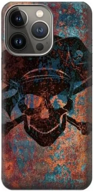 R3895 Pirate Skull Metal Case Cover for iPhone 13