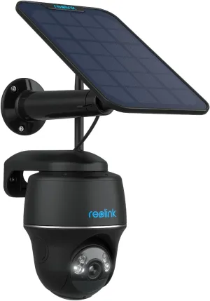 REOLINK 5MP Security Camera System Wireless Outdoor, Pan Tilt Battery Solar Cam with 2.4/5GHz Dual-Band WiFi, Smart Detection, Time Lapse, Home Hub Compatible, Argus PT   Solar Panel (Black)