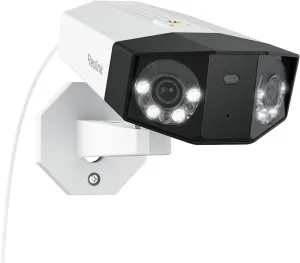 REOLINK Duo 3 PoE 16MP UHD Dual-Lens PoE Security Camera with 180 Panoramic View, Motion Track, F1.6 Color Night Vision, Person/Vehicle/Animal Detection, 2 Way Talk, Supports 24/7 Recording