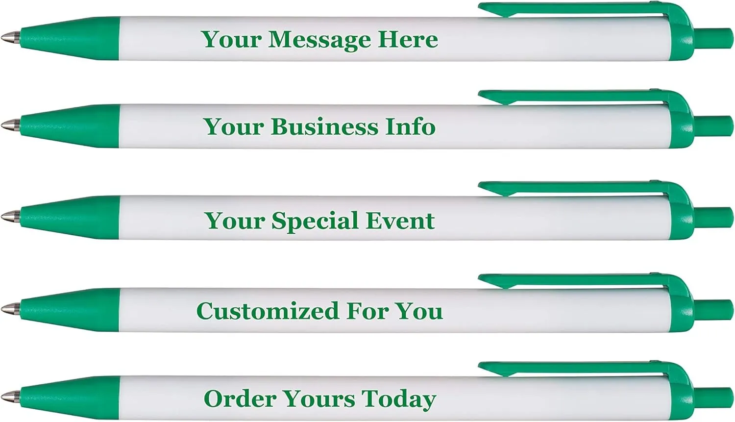 RevMark Personalized Ballpoint Pen, Custom Printed Name, Business or Event Information, Timeless Advertising, USA Made Pens, Promotional Marketing, Smooth Black Ink, Bulk Pack (Green,50 Ct.)