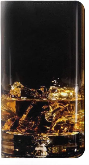 RW2742 Ice Whiskey Whisky Glass PU Leather Flip Case Cover for iPhone 7, iPhone 8, iPhone SE (2020), iPhone SE 3 (2022)