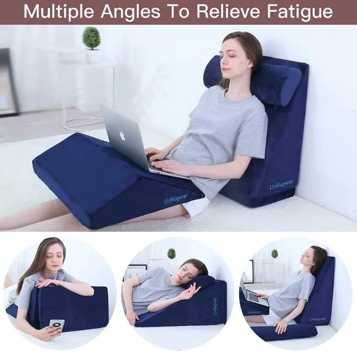 SleepUp Bed Wedge Pillow  Memory Foam Leg Elevation Pillow