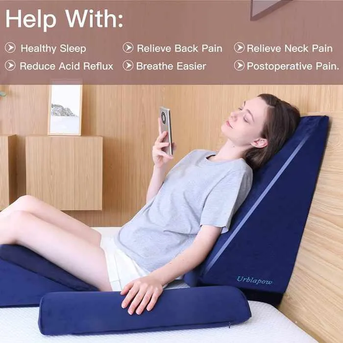 SleepUp Bed Wedge Pillow  Memory Foam Leg Elevation Pillow
