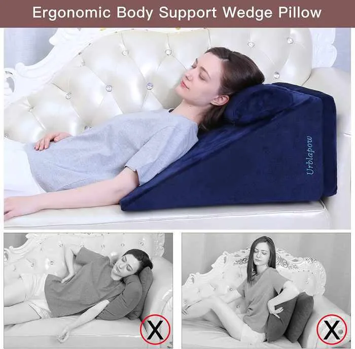 SleepUp Bed Wedge Pillow  Memory Foam Leg Elevation Pillow