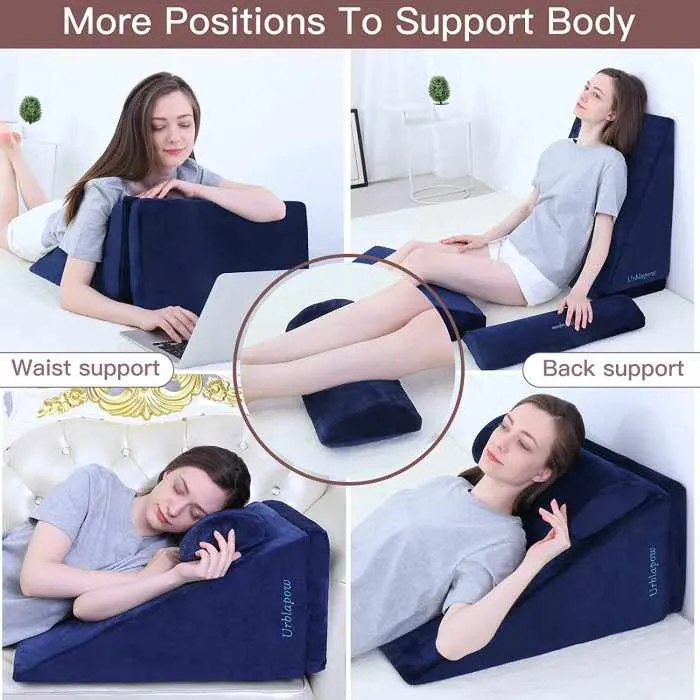 SleepUp Bed Wedge Pillow  Memory Foam Leg Elevation Pillow
