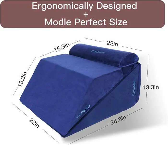 SleepUp Bed Wedge Pillow  Memory Foam Leg Elevation Pillow