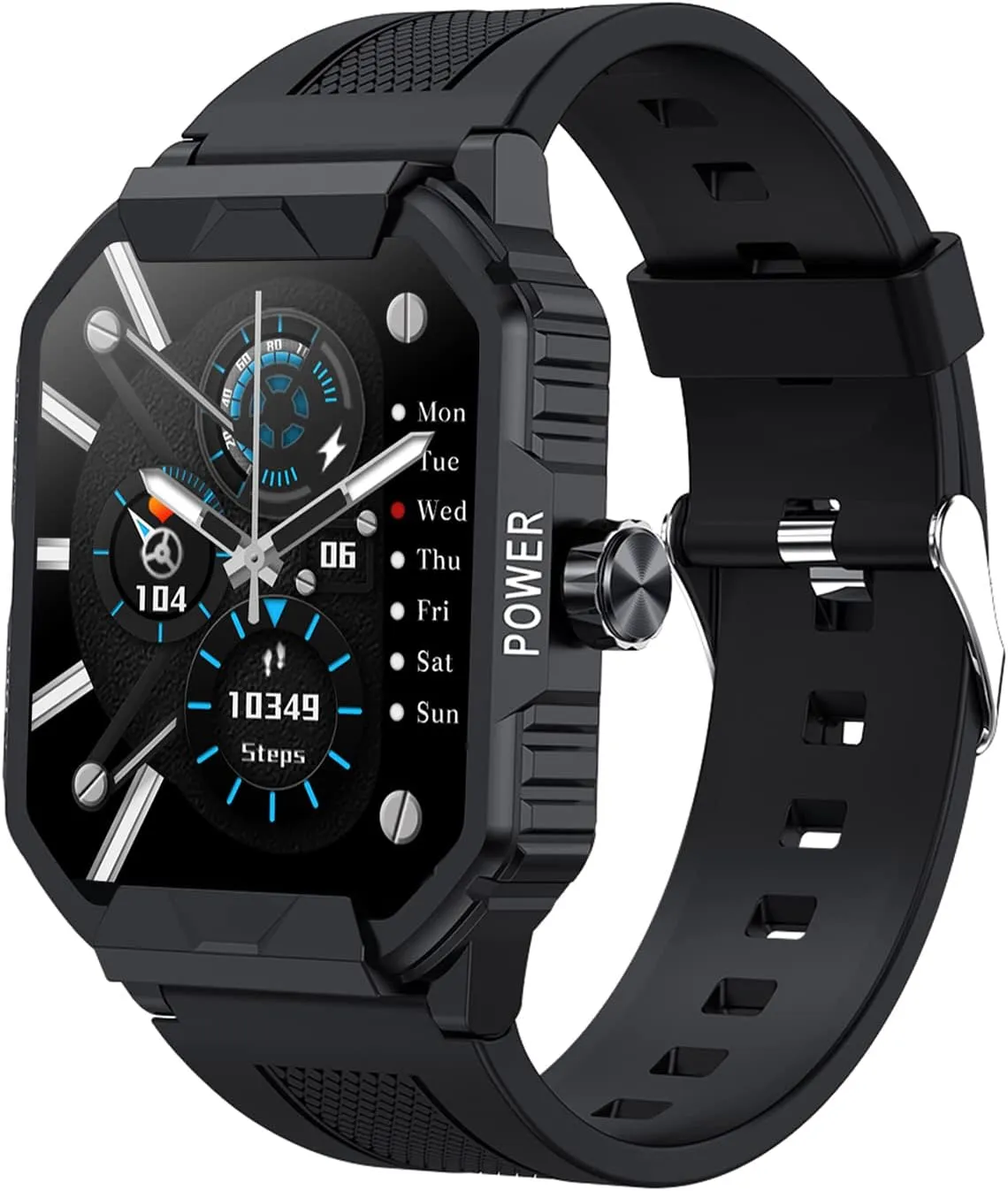 Smart Watch for Men (Receive & Dial), 1.85" Full Screen Fitness Tracker for Android & IOS Phones with Call Blood Pressure Heart Rate Sleep Step Monitor, IP67 Waterproof, Outdoor Sports Smart Watch