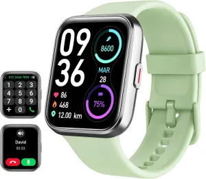 Smart Watch for Men Women(Call Receive/Dial), Alexa Built-in, 1.8" Touch Screen Fitness Tracker with Heart Rate Sleep Tracking, 100 Sports Modes, 5ATM Waterproof Smartwatch for Android iPhone
