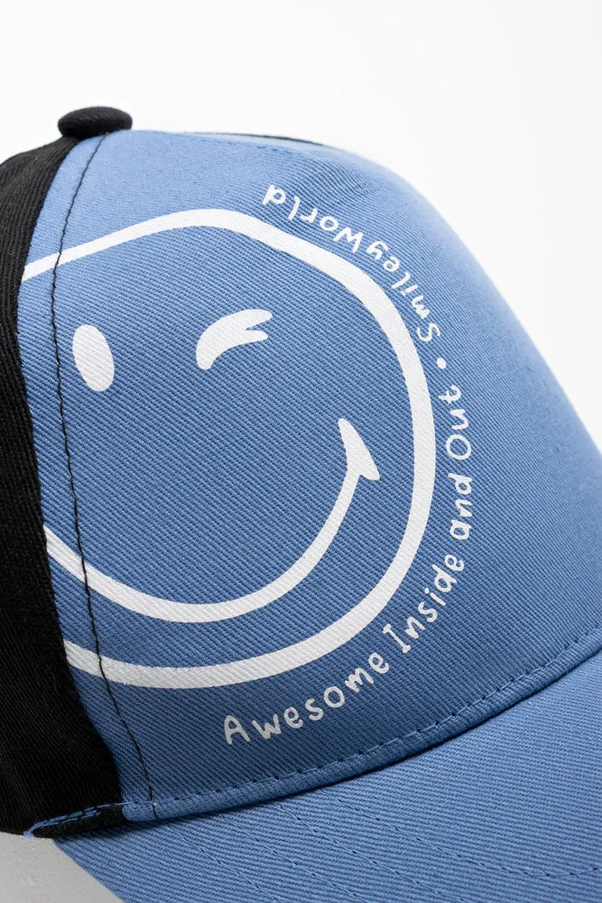 SmileyWorld Peak Cap Black And Blue