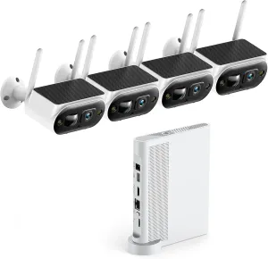 Solar Security Cameras Wireless Outdoor, CAMCAMP 2K Home Security Camera System, Quick Installation, No Subscription, Local Storage, 10CH Expandable NVR for Surveillance, 5G & 2.4G WiFi