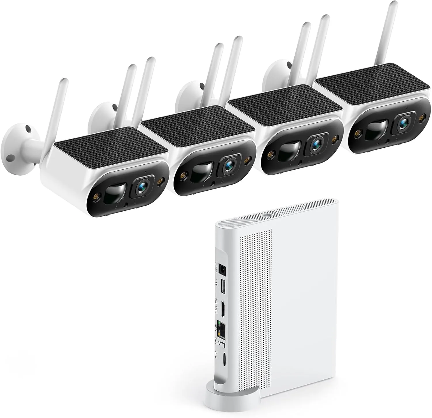 Solar Security Cameras Wireless Outdoor, CAMCAMP 2K Home Security Camera System, Quick Installation, No Subscription, Local Storage, 10CH Expandable NVR for Surveillance, 5G & 2.4G WiFi