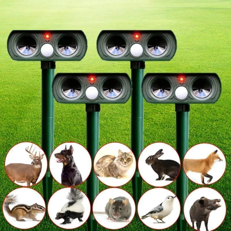 Solar Ultrasonic Animal Repeller, Motion Sensor & Waterproof Pest