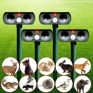 Solar Ultrasonic Animal Repeller, Motion Sensor & Waterproof Pest