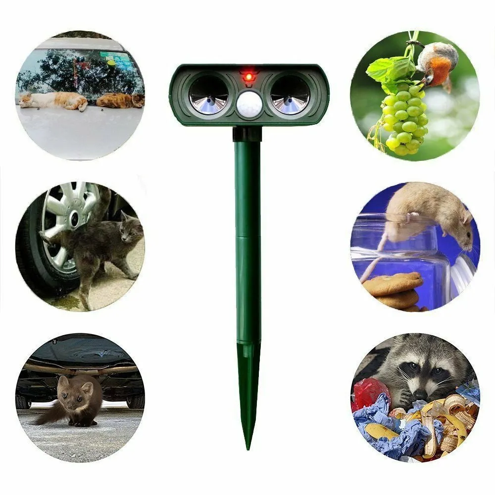 Solar Ultrasonic Animal Repeller, Motion Sensor & Waterproof Pest