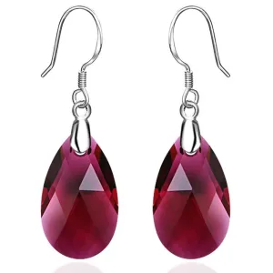 Solid 925 Sterling Silver Faceted Crystal French Hook Earrings Embellished with SWAROVSKI Crystals
