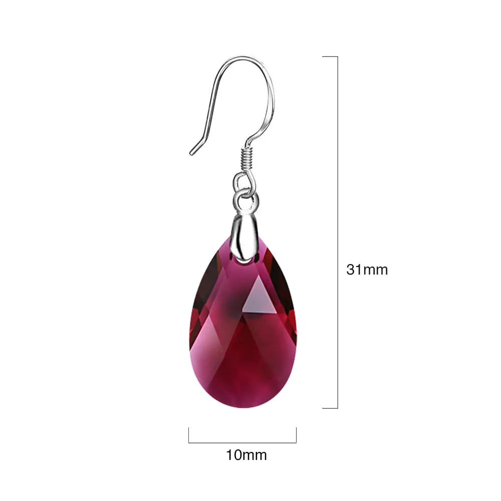 Solid 925 Sterling Silver Faceted Crystal French Hook Earrings Embellished with SWAROVSKI Crystals