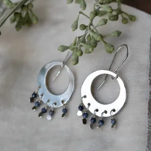 Stevie Earrings sterling silver and sapphire