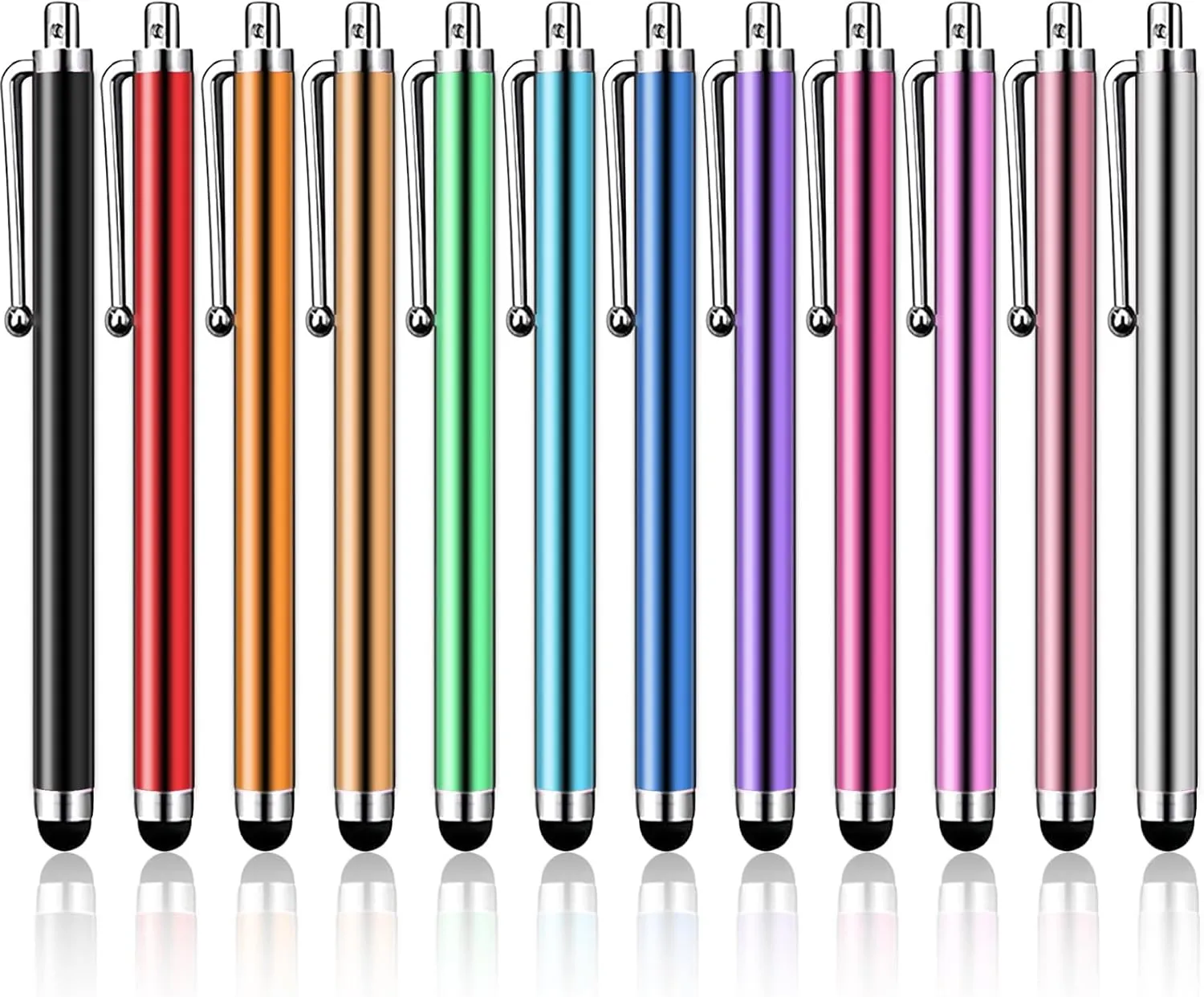 Stylus Pen for Touchscreen, High Sensitivity Capacitive Stylus for iPhone/iPad/Android/Samsung/Computer/Tablets, AmberVec Universal Stylists Compatible with Touch Screens Devices with Clip, 12 Pack