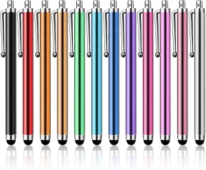 Stylus Pen for Touchscreen, High Sensitivity Capacitive Stylus for iPhone/iPad/Android/Samsung/Computer/Tablets, AmberVec Universal Stylists Compatible with Touch Screens Devices with Clip, 12 Pack