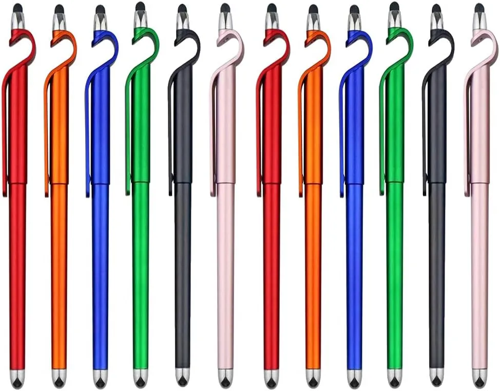 Stylus Pen, SITAKE 12 Pcs Multifunctional 3 in 1 Phone Holder   Capacitive Stylus   Ballpoint Pens, Mobile Phone Stand Stylus Pens for All Touch Screen Device, Phones, Tablet and Computer (Style 2)
