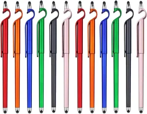 Stylus Pen, SITAKE 12 Pcs Multifunctional 3 in 1 Phone Holder   Capacitive Stylus   Ballpoint Pens, Mobile Phone Stand Stylus Pens for All Touch Screen Device, Phones, Tablet and Computer (Style 2)
