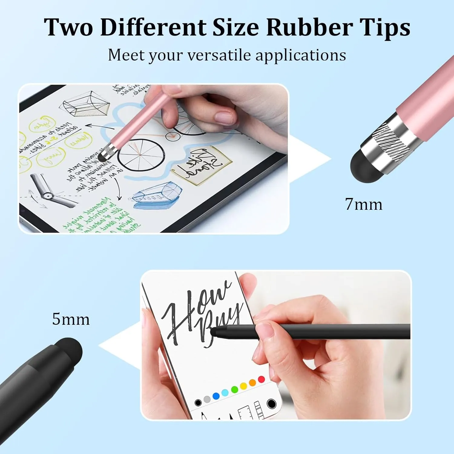 Stylus Pens for Touch Screens, 2-in-1 Magnetic Stylus Pen High Precision & Sensitivity Capacitive Stylus for iPad iPhone Samsung Galaxy Kindle Tablets All Universal Touchscreen Devices-(3Pack)