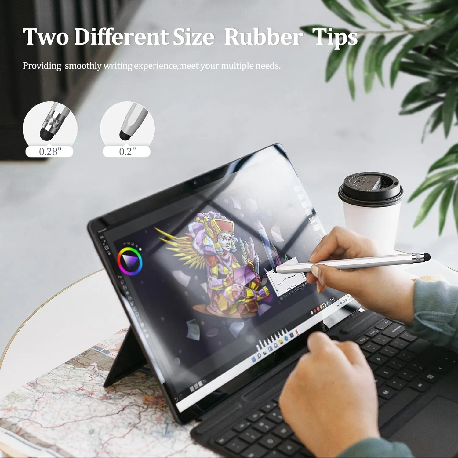 Stylus Pens for Touch Screens, 2-in-1 Magnetic Stylus Pen High Precision & Sensitivity Capacitive Stylus for iPad iPhone Samsung Galaxy Tablets All Universal Touchscreen Device-Black/Silver/Green