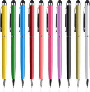 Stylus Pens for Touch Screens, Stylus Pen 10-Pack High Precision Capacitive 2 in 1 Stylus Ballpoint Stylists Pens Universal for iPhone iPad Tablet Laptop Kindle Samsung Galaxy All Touch Screens Device