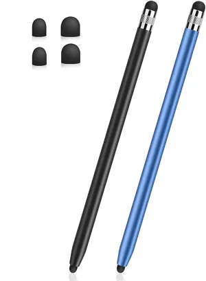 Stylus Pens for Touch Screens(2-Pack), Sensitivity & Precision Stylus Pens for iPhone/iPad/Samsung Galaxy/Tablets and All capacitive Touch Screen Devices   4 Replaceable Rubber Tips