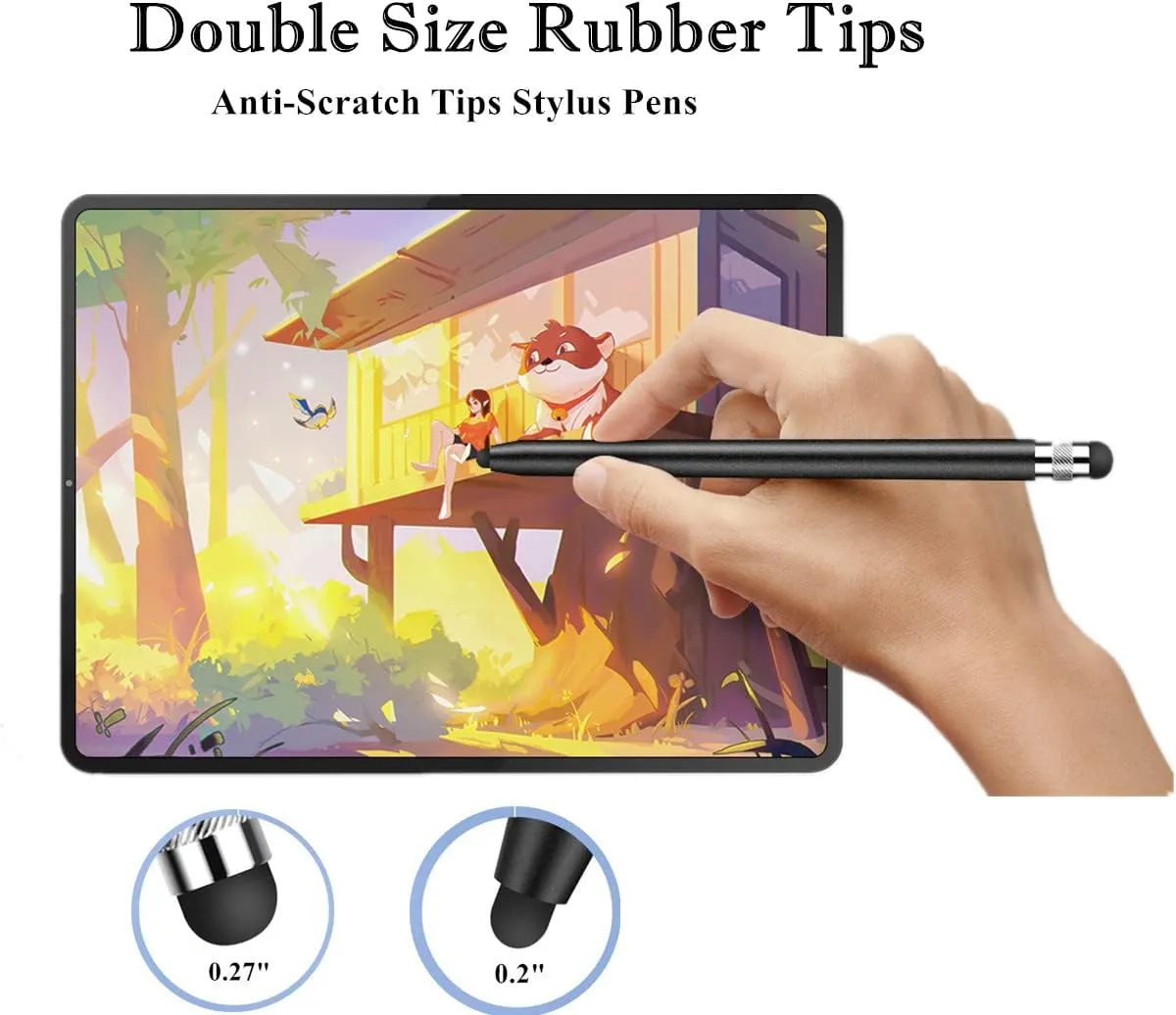 Stylus Pens for Touch Screens(2-Pack), Sensitivity & Precision Stylus Pens for iPhone/iPad/Samsung Galaxy/Tablets and All capacitive Touch Screen Devices   4 Replaceable Rubber Tips