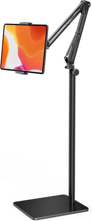 Tablet Floor Stand with 4.2LB Base,Overhead Bed Phone Stand Angle Height Adjustable Tablet Holder Bed,Phone Stand for iPad/iPhoneX/iPad Pro Air Mini, Samsung Tab, Kindle, E-Readers