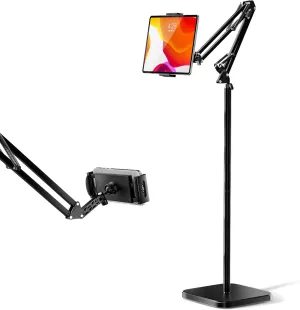 UBeesize Tablet Stand Holder for Bed & Floor, 9.7LB Heavy Duty Adjustable iPad Stand, 360 Swivel, Stretchable Arm, Compatible with iPad Pro Air Mini 12.9/9.7, Kindle, Cell Phones (4.9''-13'')