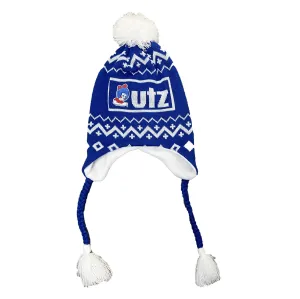 Utz & Chevron (Blue w/ White Pom) / Ski Hat
