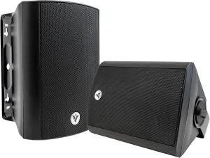 VOYZ 5.25" Black Wall Speakers | 70V/100V Indoor & Outdoor Architectural Speakers | 2-Way Passive Loudspeakers | Water-Resistant | Full-Range Dynamic Sound | Wall-Mounted (Set)