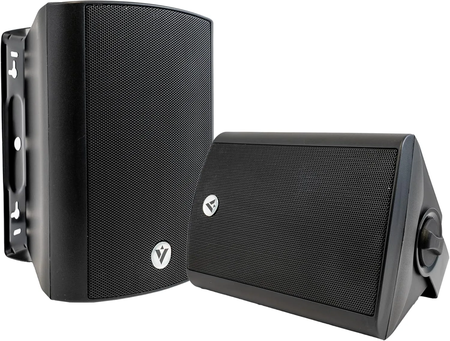 VOYZ 5.25" Black Wall Speakers | 70V/100V Indoor & Outdoor Architectural Speakers | 2-Way Passive Loudspeakers | Water-Resistant | Full-Range Dynamic Sound | Wall-Mounted (Set)
