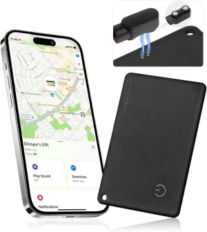 Wallet Tracker Card (only iOS), Upgraded Smart Key Tracker Works with Apple Find My,A Rechargeable Wallet Finder,Can Emit Multiple Alarms, Features an Ultra-thin Design Item Locator,Ideal Gift Options