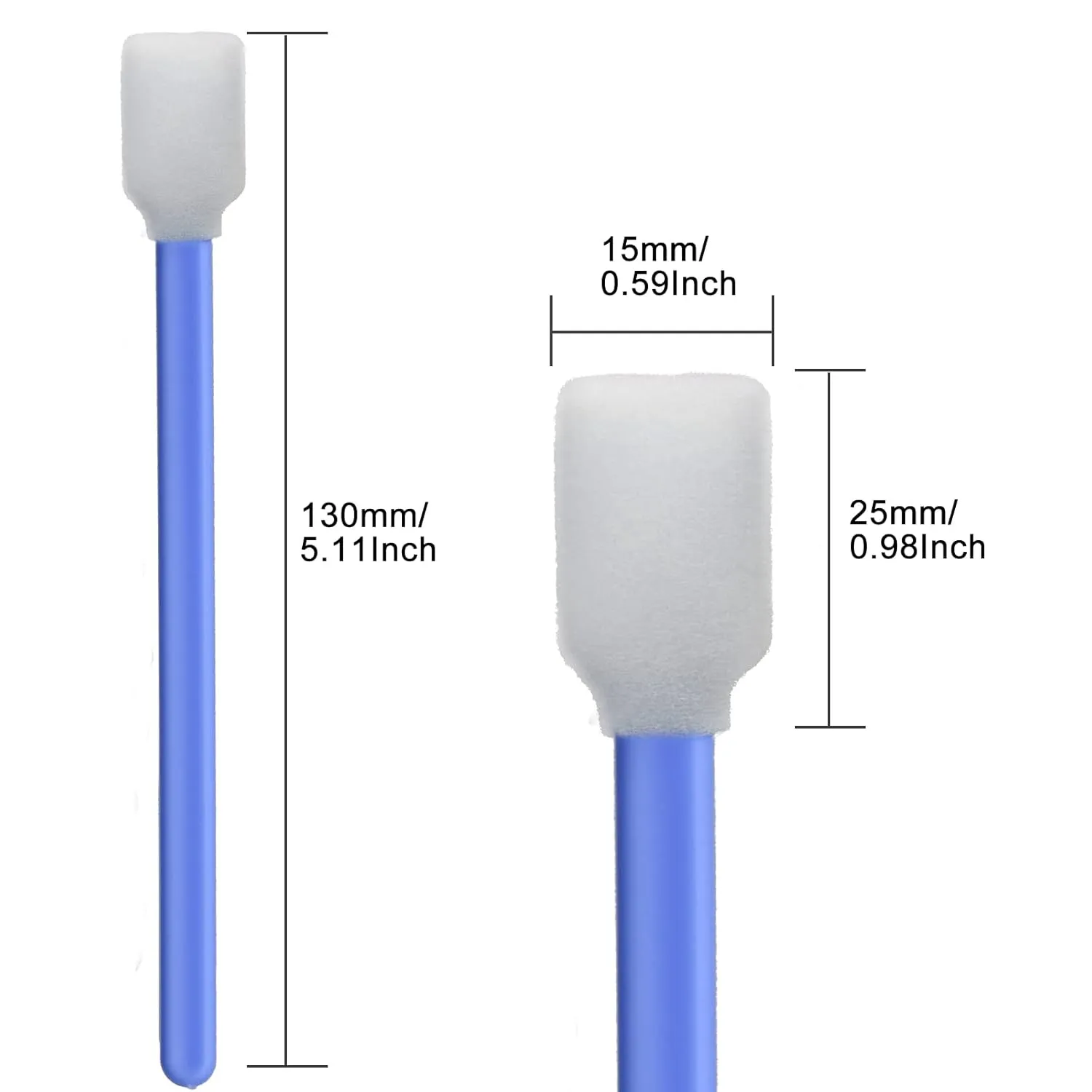 Wellgler's 5.11 Foam Cleaning Swabs for Printers, Inkjets, Cameras, Automotive, Optics, Sensors, Guns, and Electronics (Blue, 300)