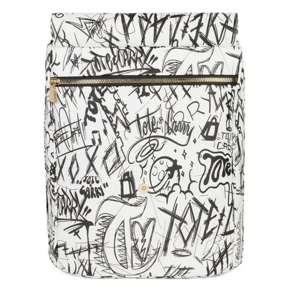 White Graffiti Backpack