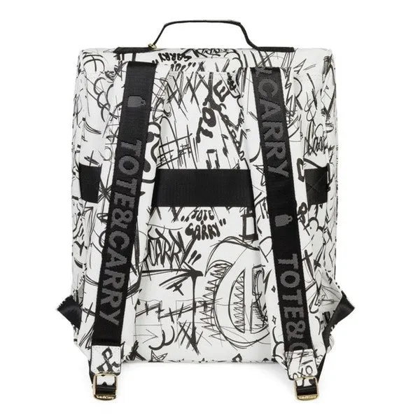 White Graffiti Backpack