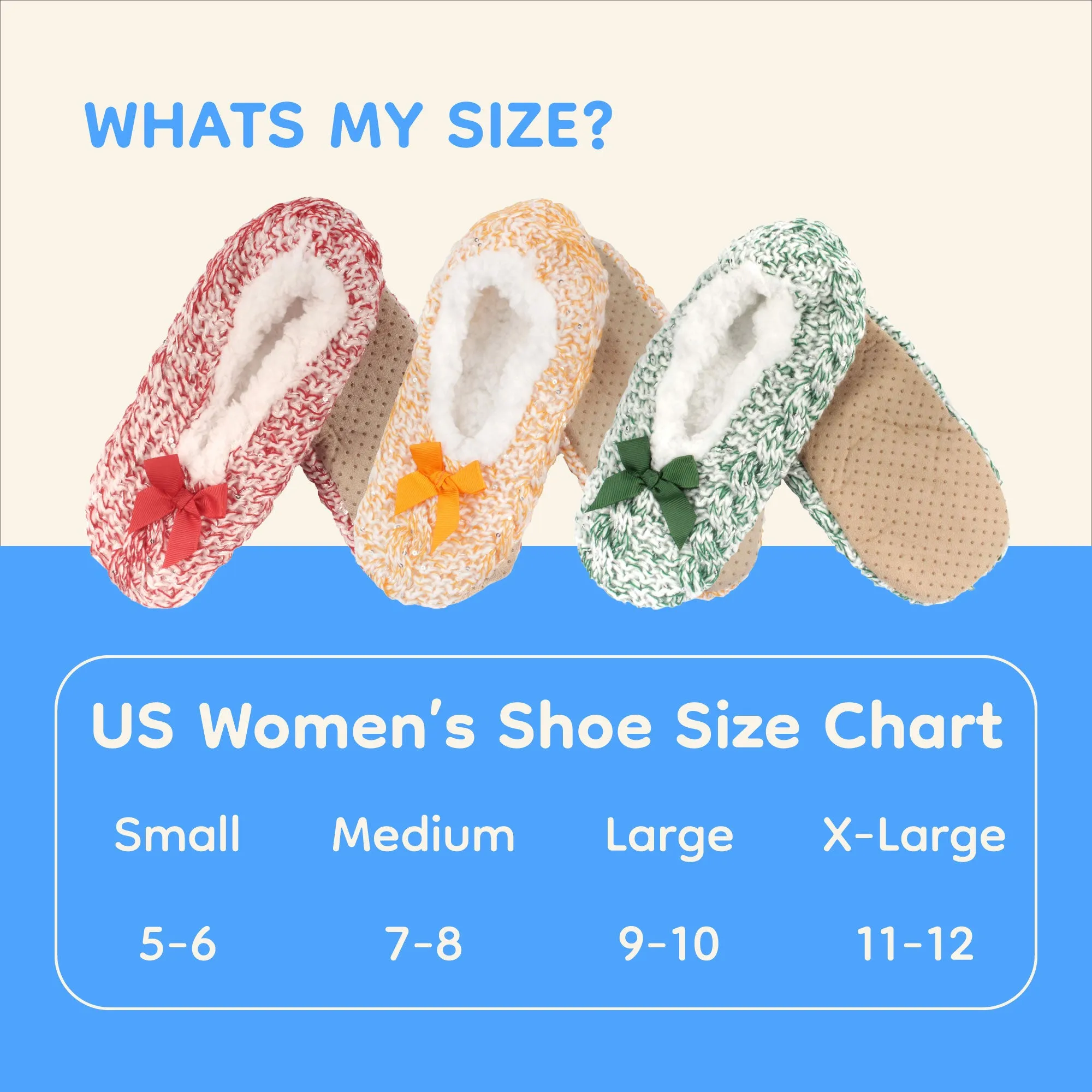 Women's Soft Warm Cozy Fuzzy Non-Slip Lined Furry Slippers Socks, Assortment