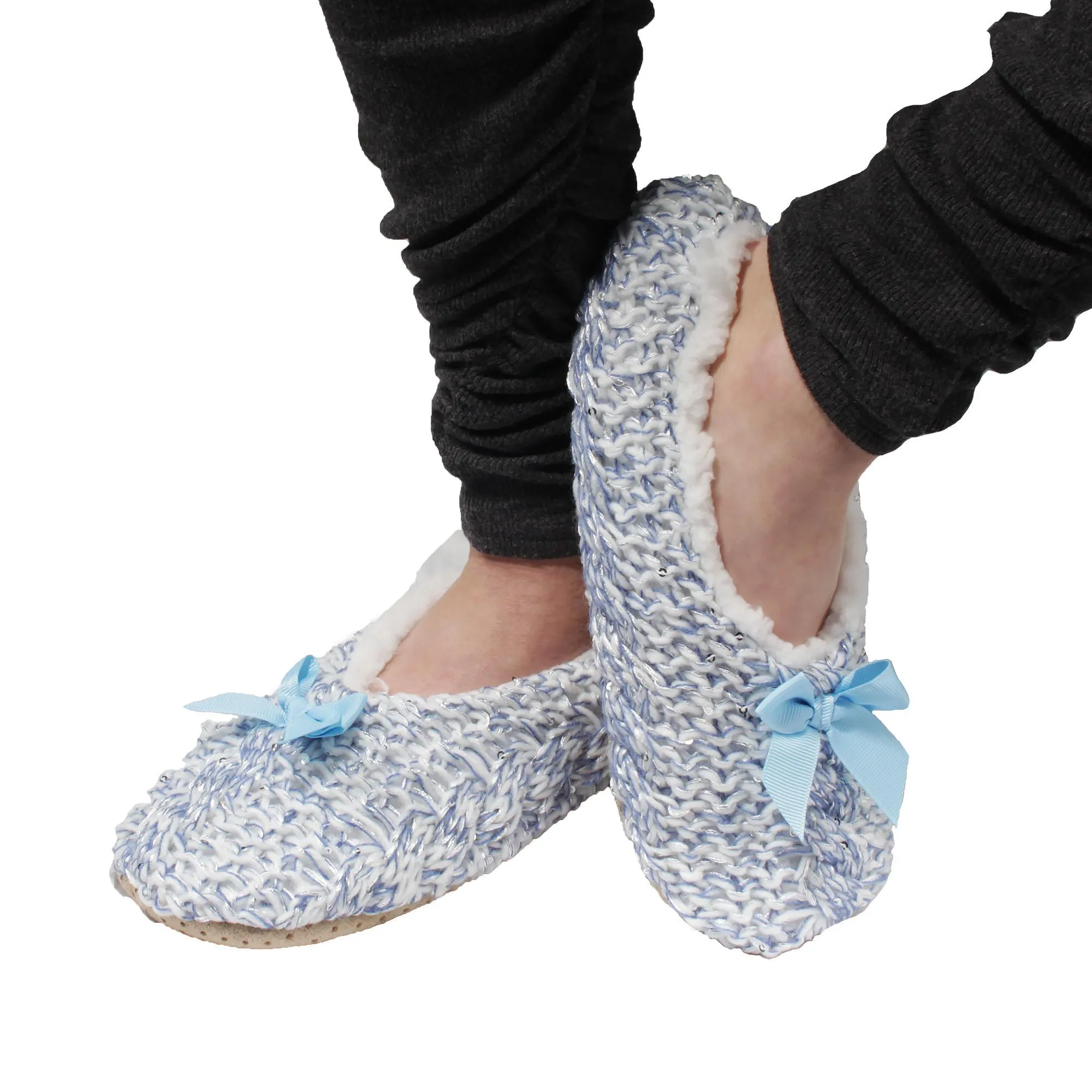 Women's Soft Warm Cozy Fuzzy Non-Slip Lined Furry Slippers Socks, Assortment
