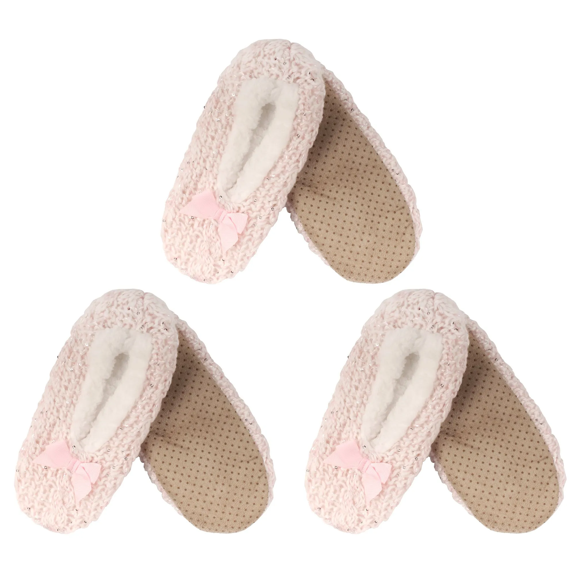 Women's Soft Warm Cozy Fuzzy Non-Slip Lined Furry Slippers Socks, Assortment