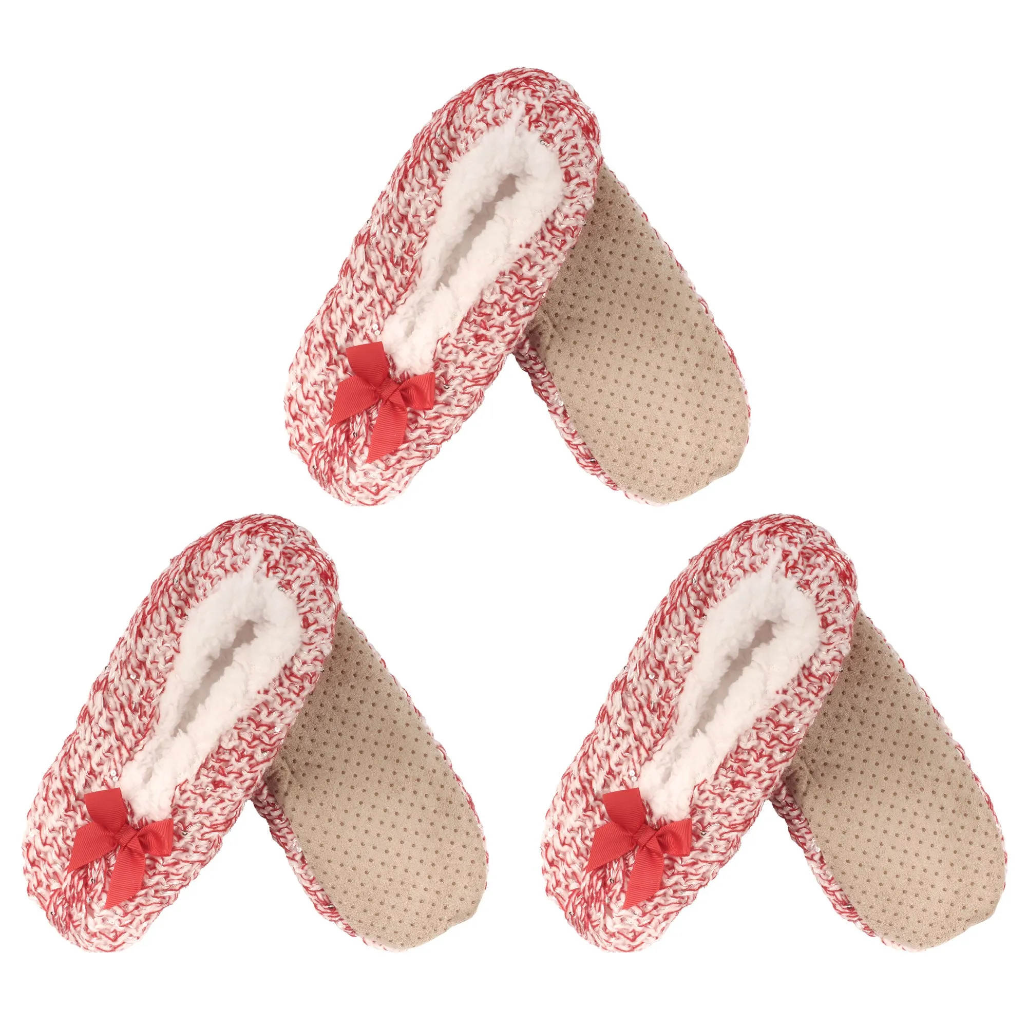 Women's Soft Warm Cozy Fuzzy Non-Slip Lined Furry Slippers Socks, Assortment
